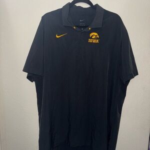 Nike Black and Gold Iowa Polo Shirt